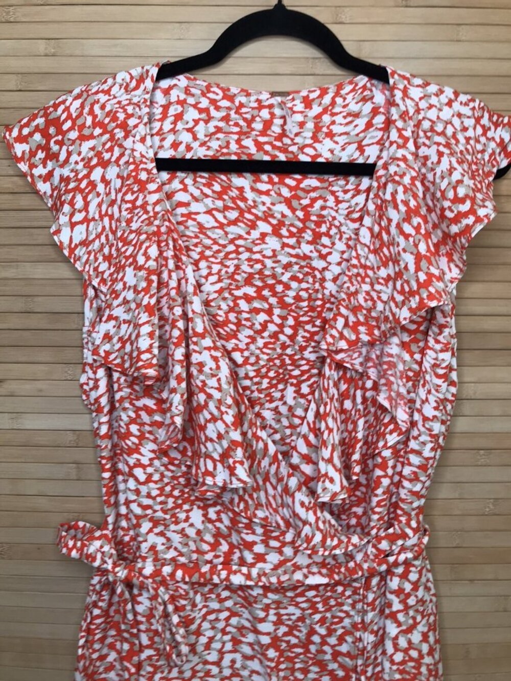 Free People Orange French Quarter Wrap Mini Dress Size L Large excellent - Picture 8 of 9